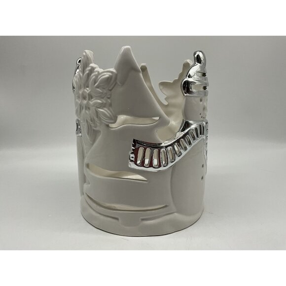 Harry Slatkin Snowman Luminary Candle Holder Retired Signed Home Decor Collectib - Picture 8 of 16